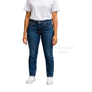 Old Navy Woman's THE DIVA Medium Wash Straight Leg Denim Blue Jeans Size 10 Reg